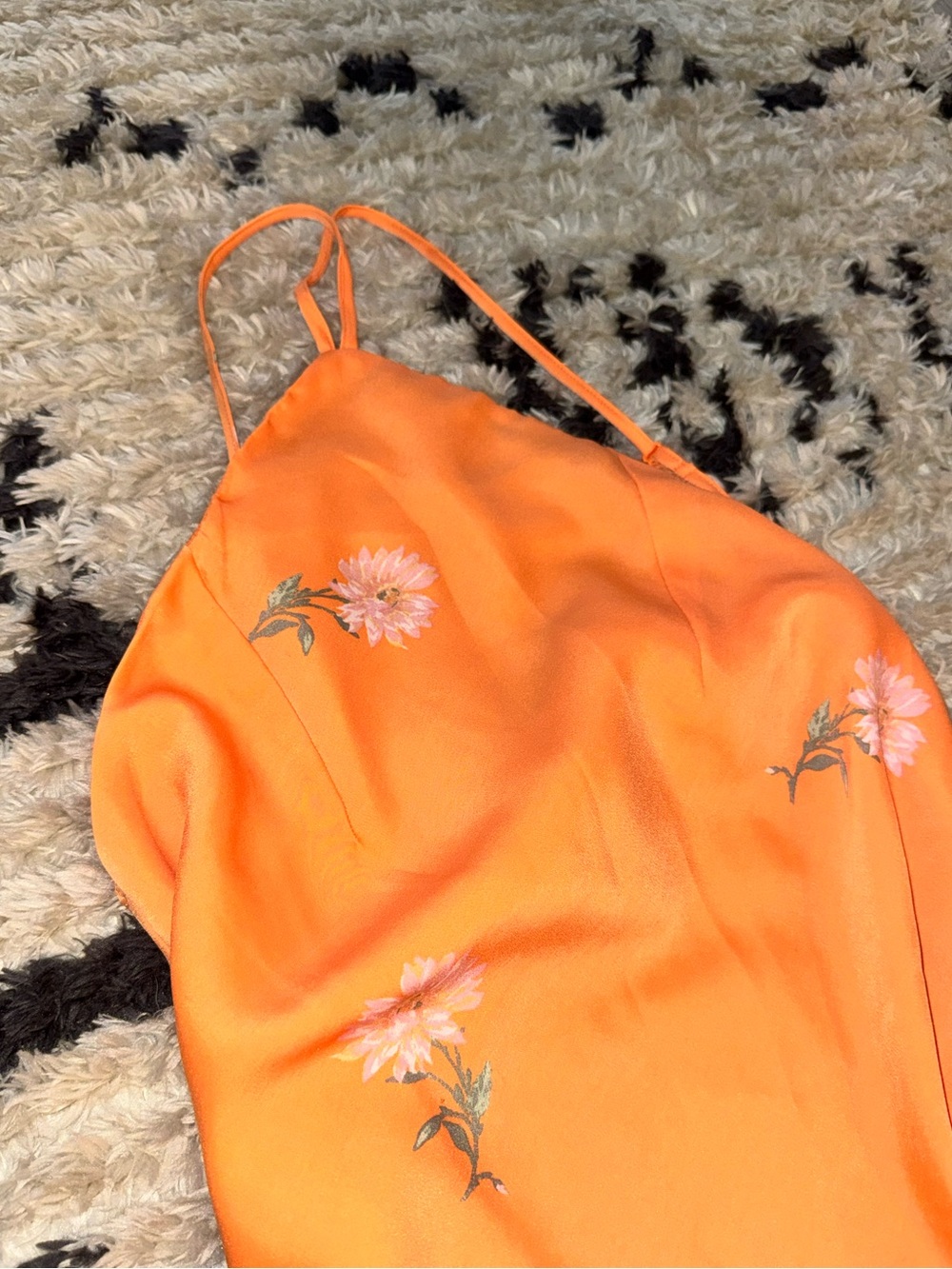 AE Orange Floral Slip Dress - Picture 5 of 7